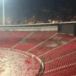 Ovako izgleda južna tribina na Marakani posle logorske vatre Grobara photo2026-02-2301-14-23-830x553